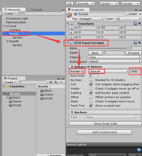Unity3D粒子系统被2D的NGUI或者UGUI遮挡的问题