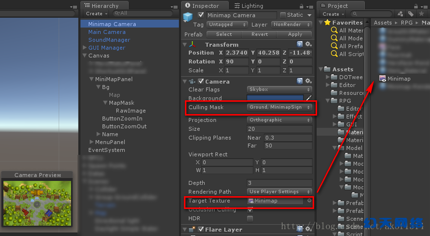 Unity uGui RawImage 渲染小地图