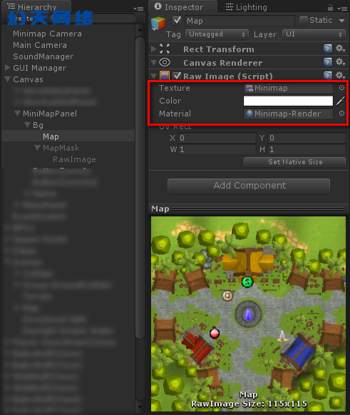 Unity uGui RawImage 渲染小地图