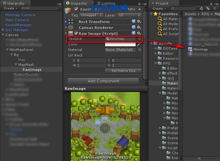 Unity uGui RawImage 渲染小地图